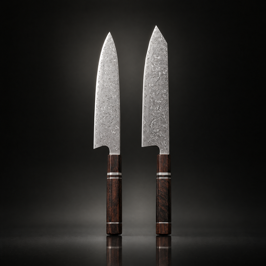 Hakugin Damascus Knife Set