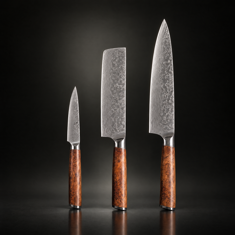 Katsura 3-Piece Knife Set (Gyuto, Nakiri & Petty)