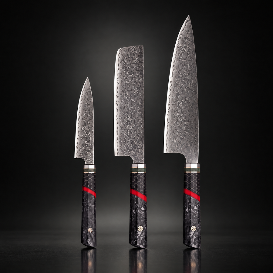 Shiden 3-Piece Knife Set (Gyuto, Nakiri & Utility)