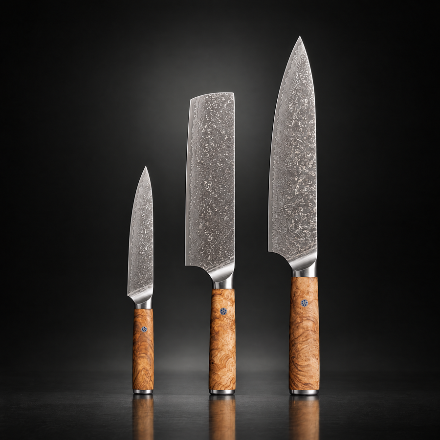 Yamato 3-Piece Knife Set (Gyuto, Nakiri & Petty)