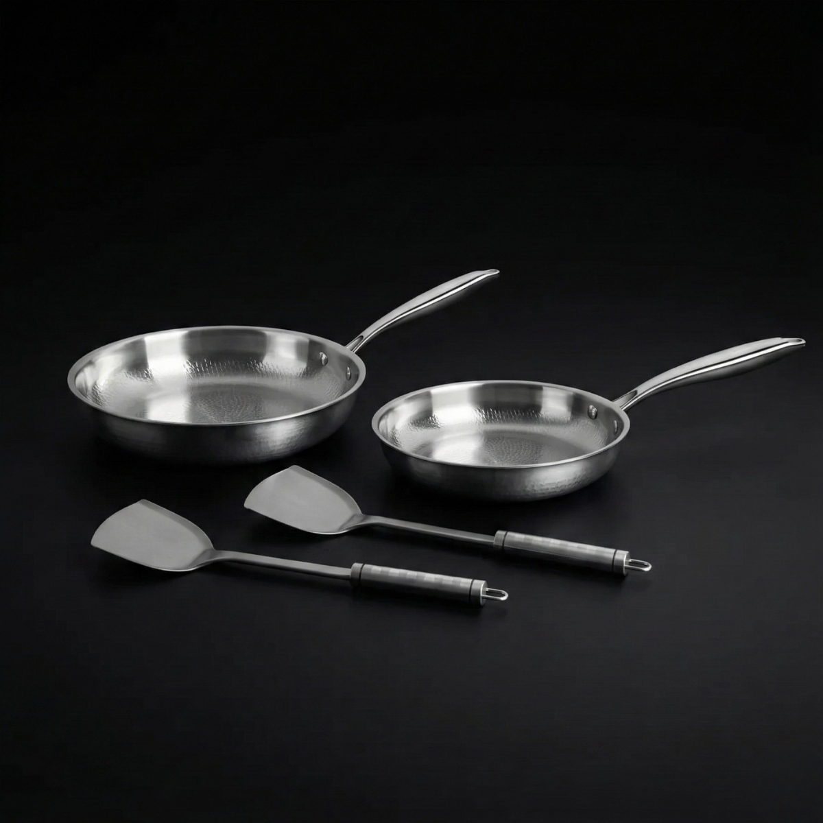 Hand-Hammered Titanium Pan Duo Set
