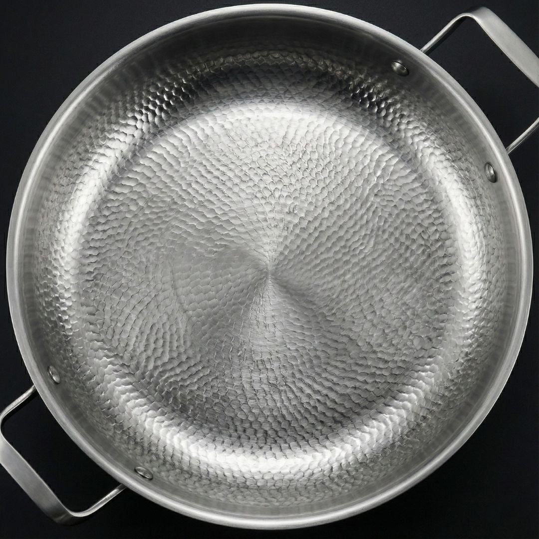Hand-Hammered Titanium Pan with Two Handles