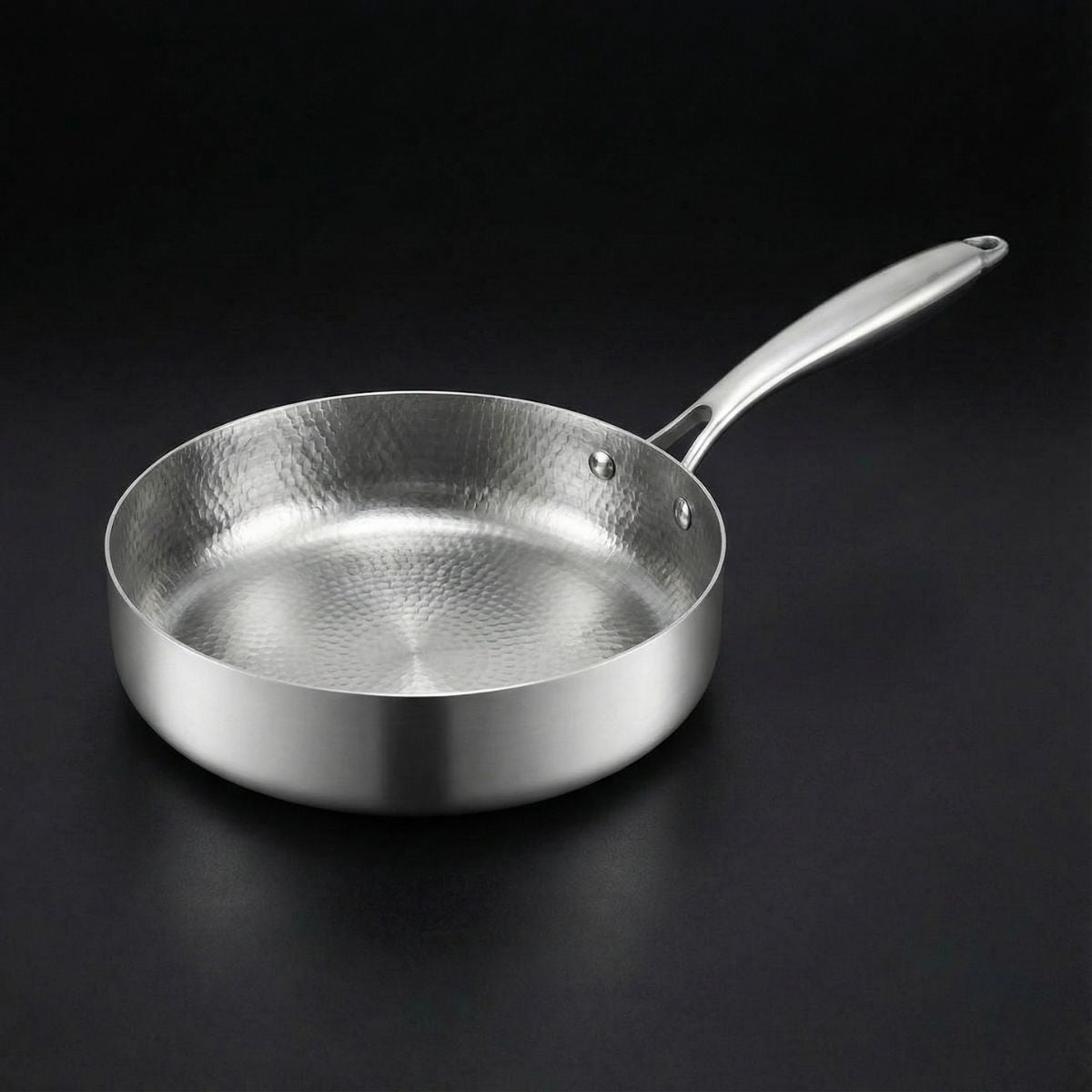 Hand-Hammered Titanium Family Set: 4 Pans & Utensils