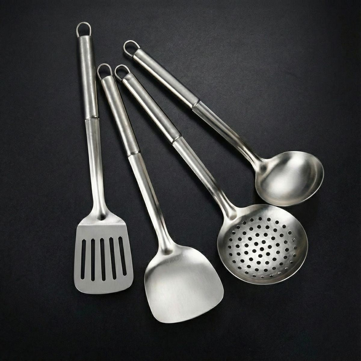 Hand-Hammered Titanium Family Set: 4 Pans & Utensils