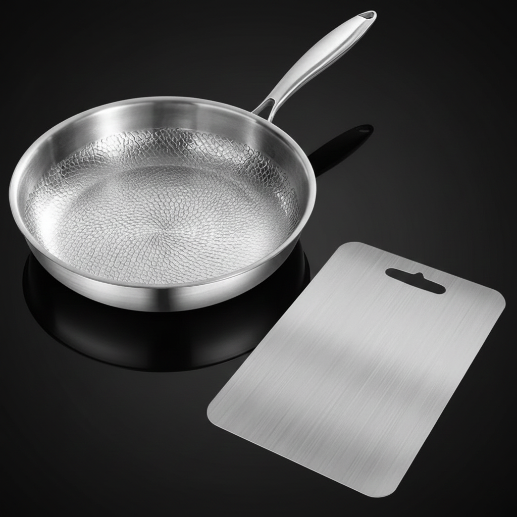 Hand-Hammered Titanium Cooking & Preparation Set