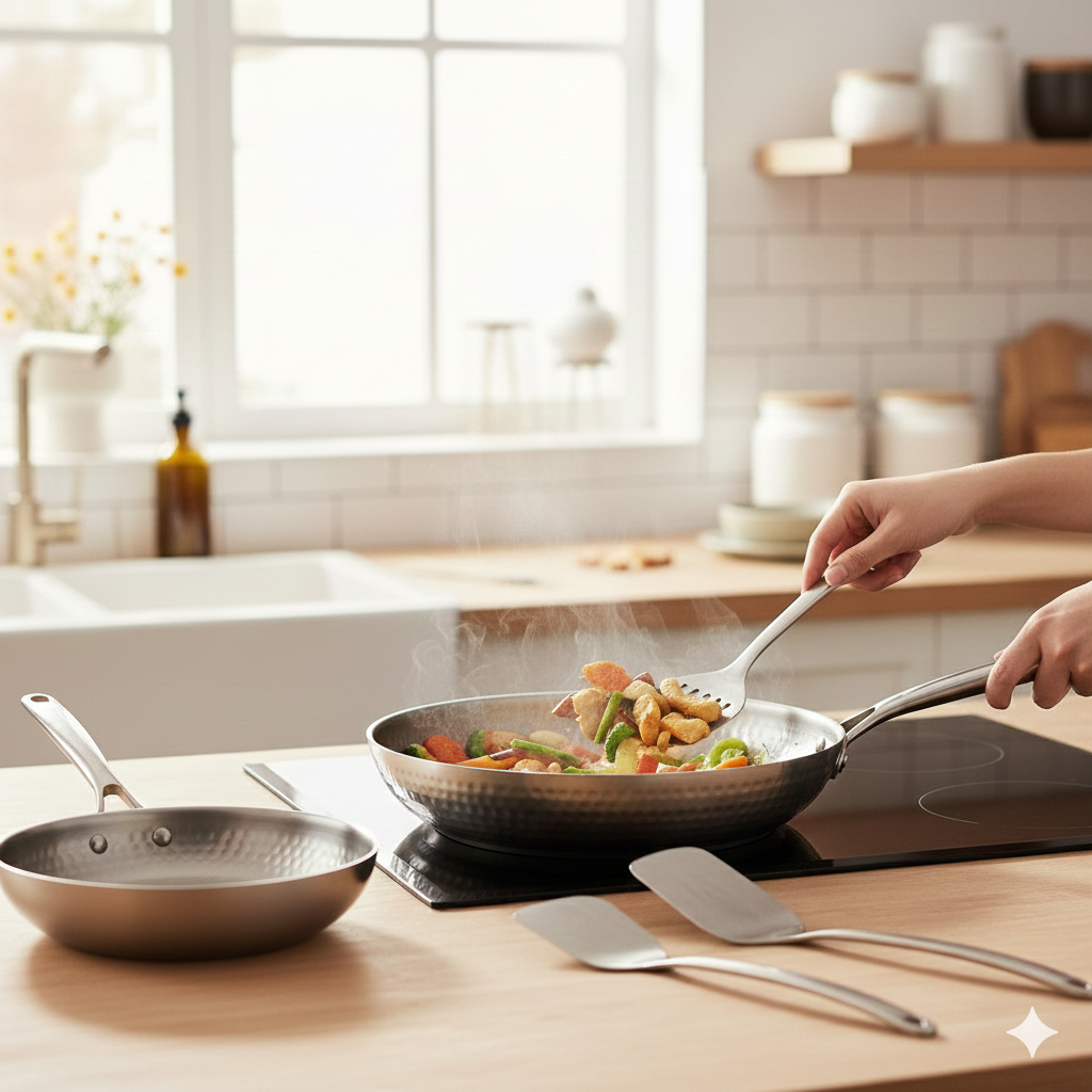 Hand-Hammered Titanium Pan Duo Set