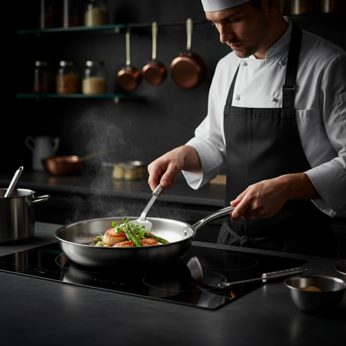 Hand-Hammered Titanium Pan & Utensil Set