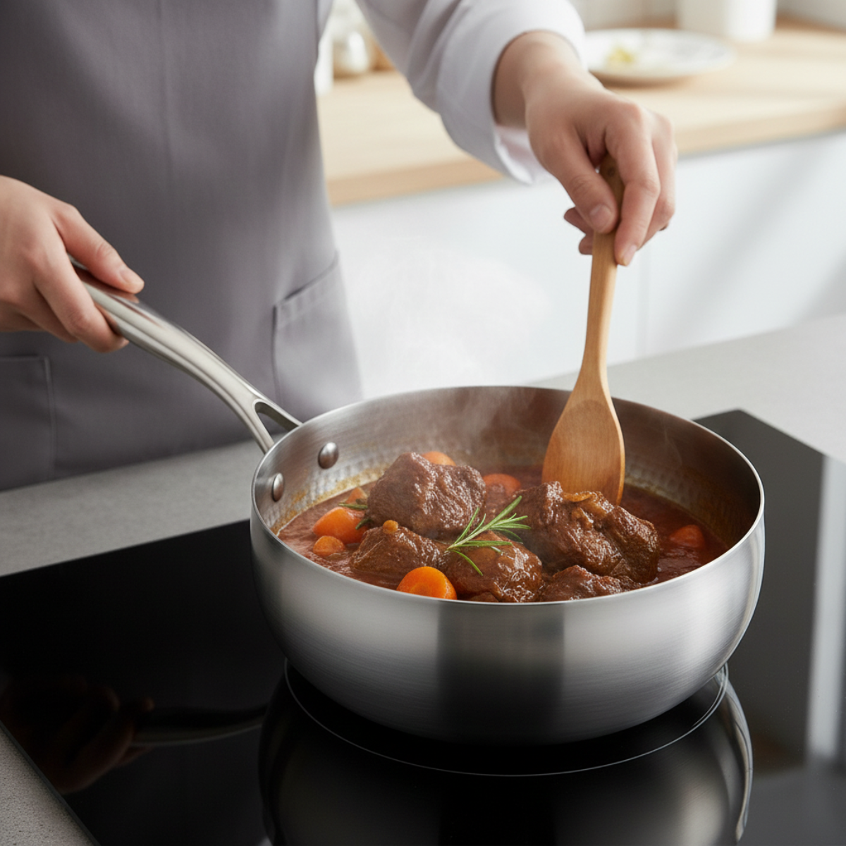 Hand-Hammered Titanium Sauté Pan