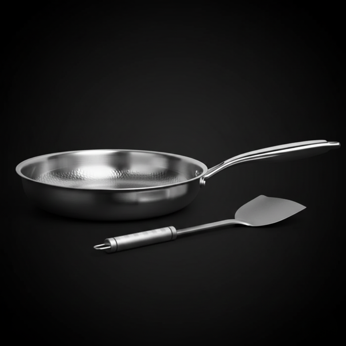Hand-Hammered Titanium Pan & Utensil Set