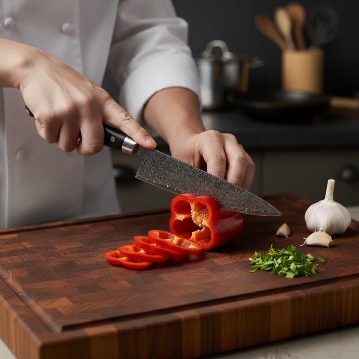 Japanese Damascus Chef’s Knife – 7.9 inch (20 cm) Precision Blade