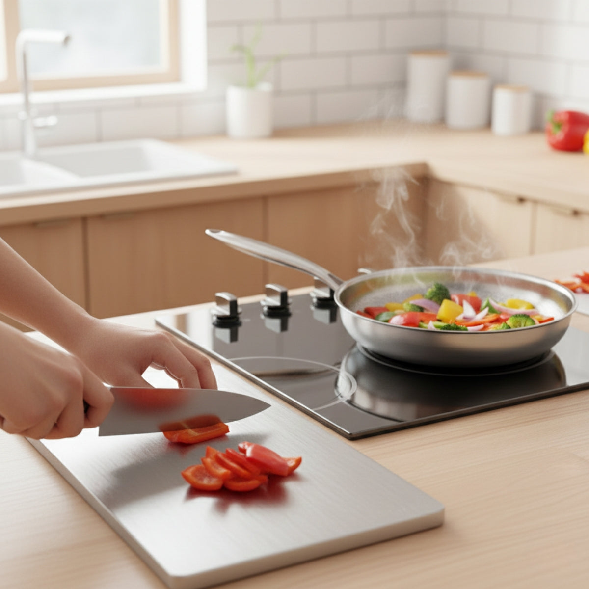 Hand-Hammered Titanium Cooking & Preparation Set