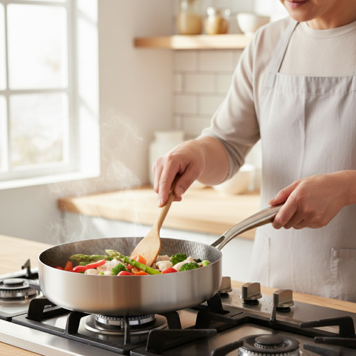 Hand-Hammered High-Wall Titanium Pan