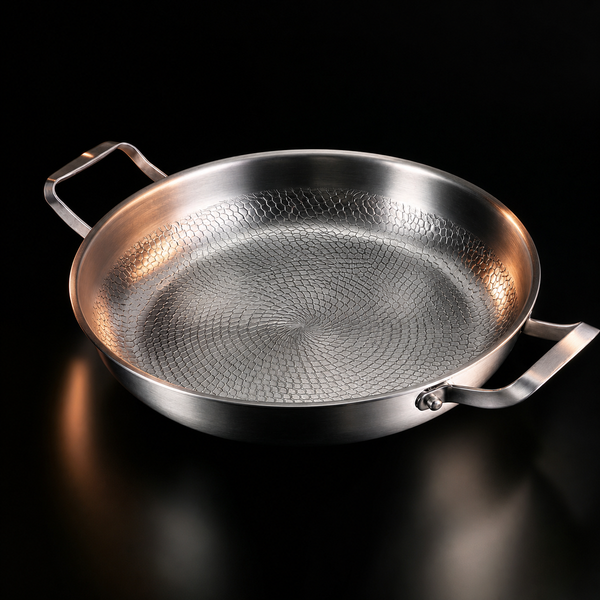 Okura Hand-Hammered Titanium Pan with Two handles