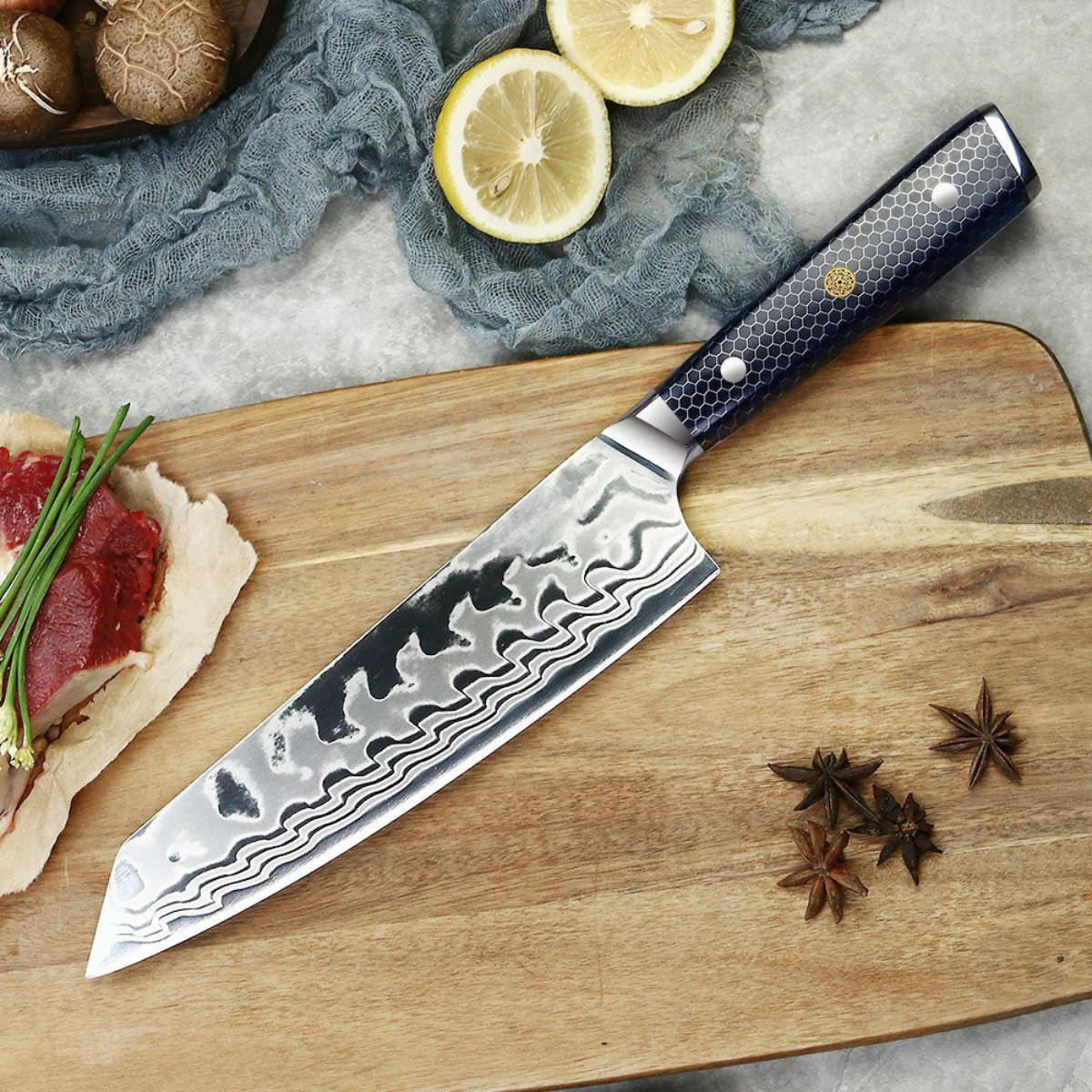 Kiritsuke Damascus Knife – 10.6 inch (27 cm) Precision Blade