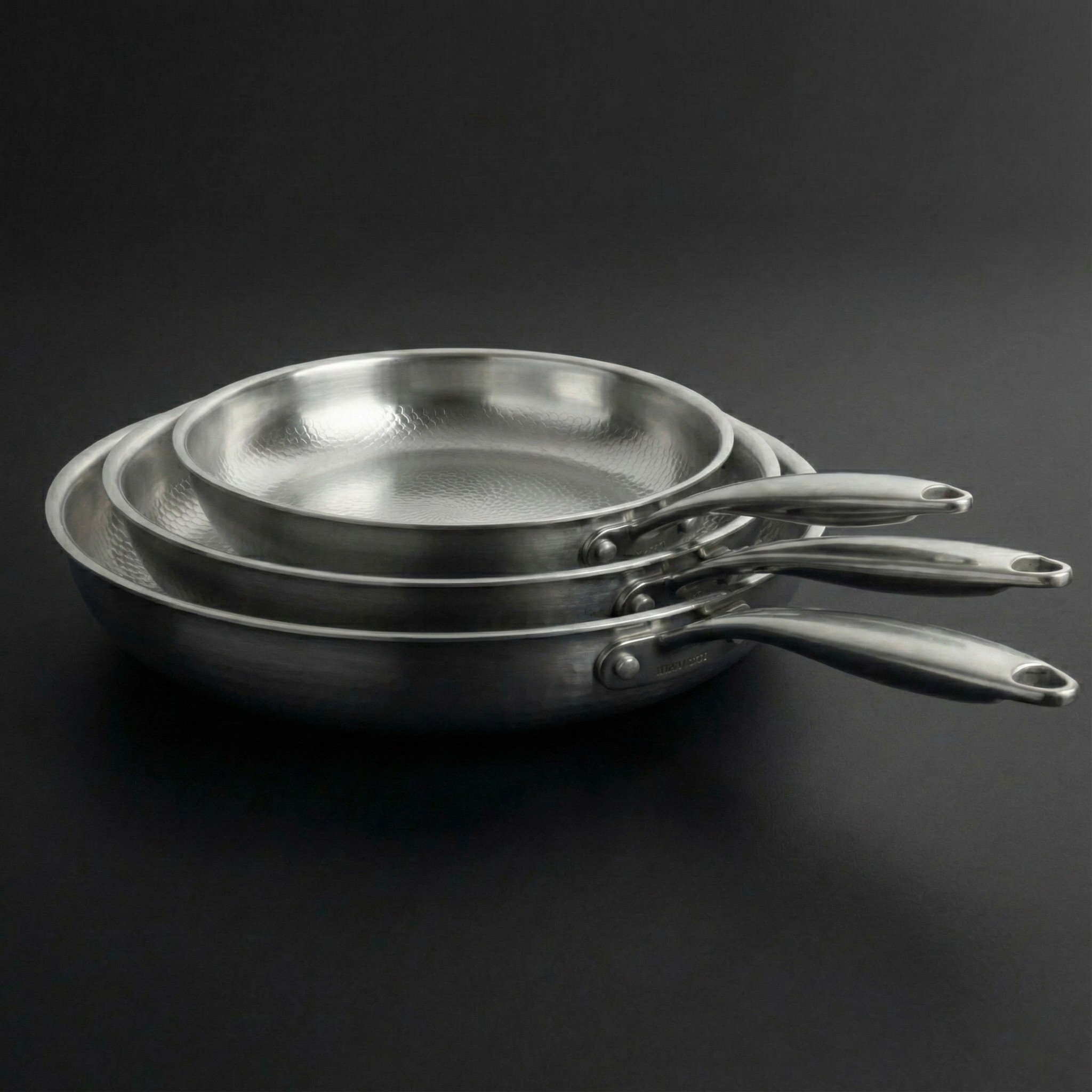 Hand-Hammered Titanium Pan - 3-piece set