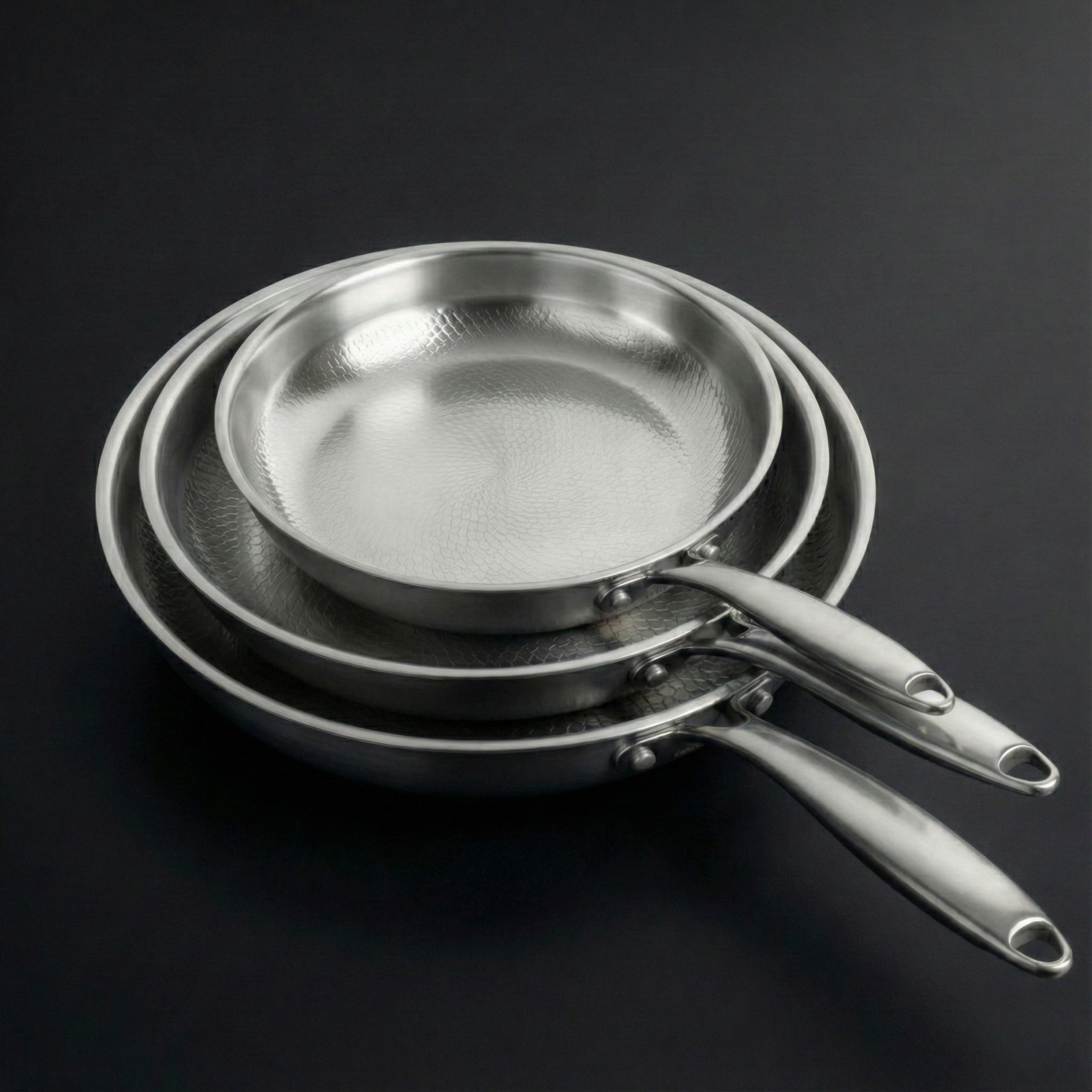 Hand-Hammered Titanium Pan - 3-piece set