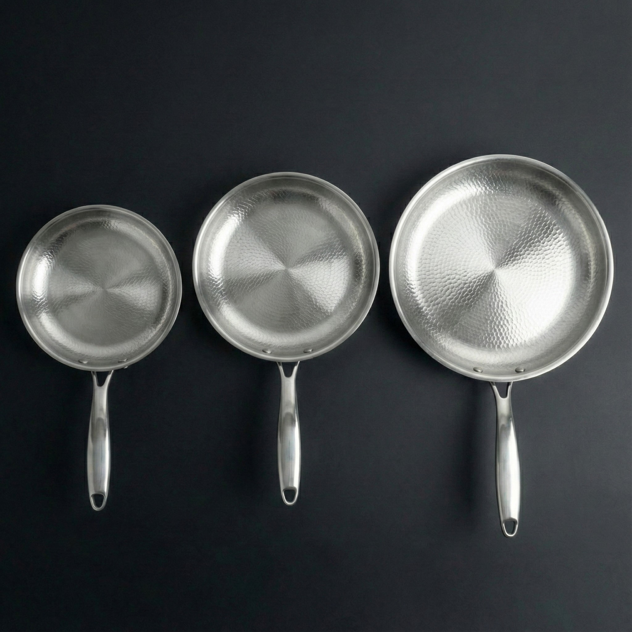 Hand-Hammered Titanium Pan - 3-piece set