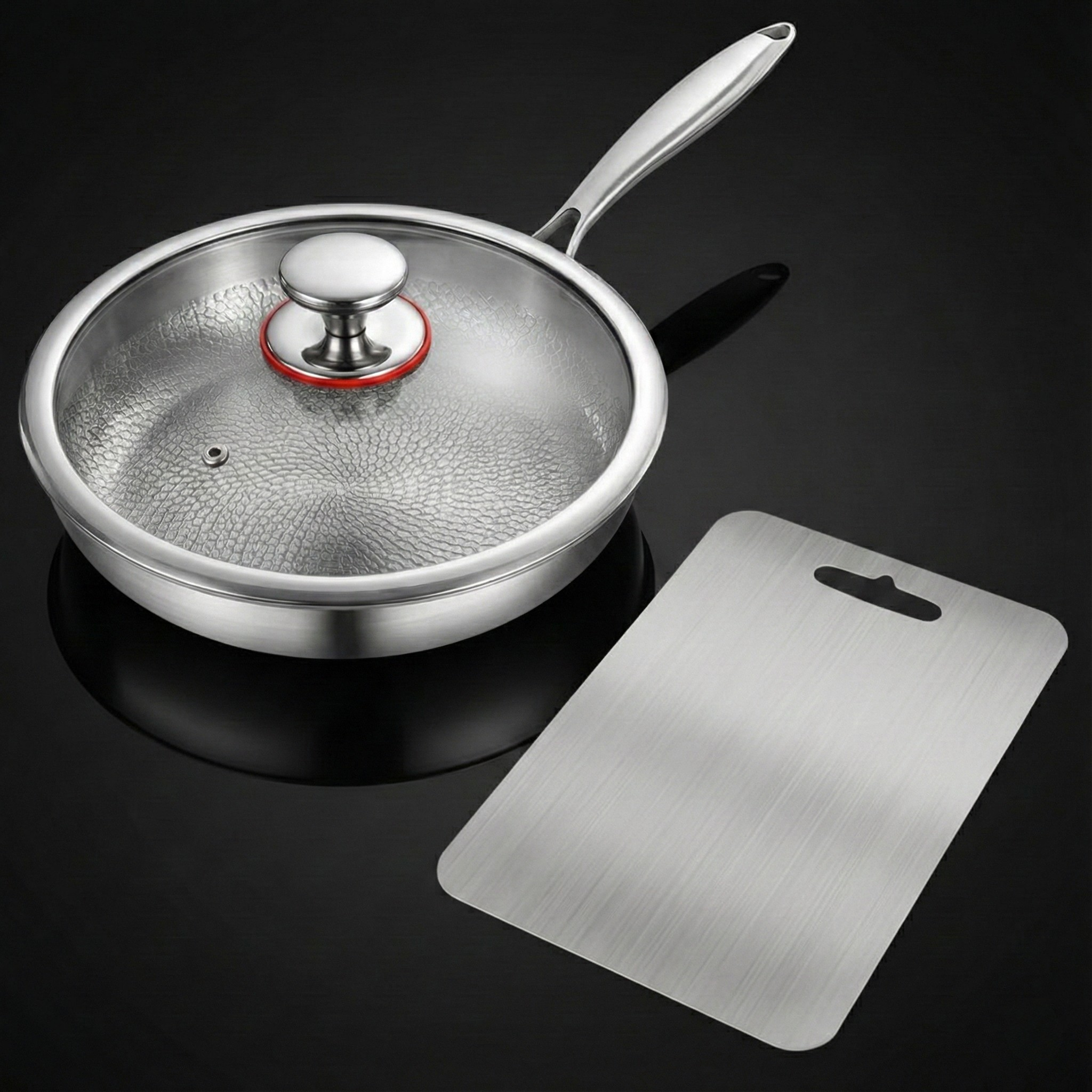 Hand-Hammered Titanium Cooking & Preparation Set