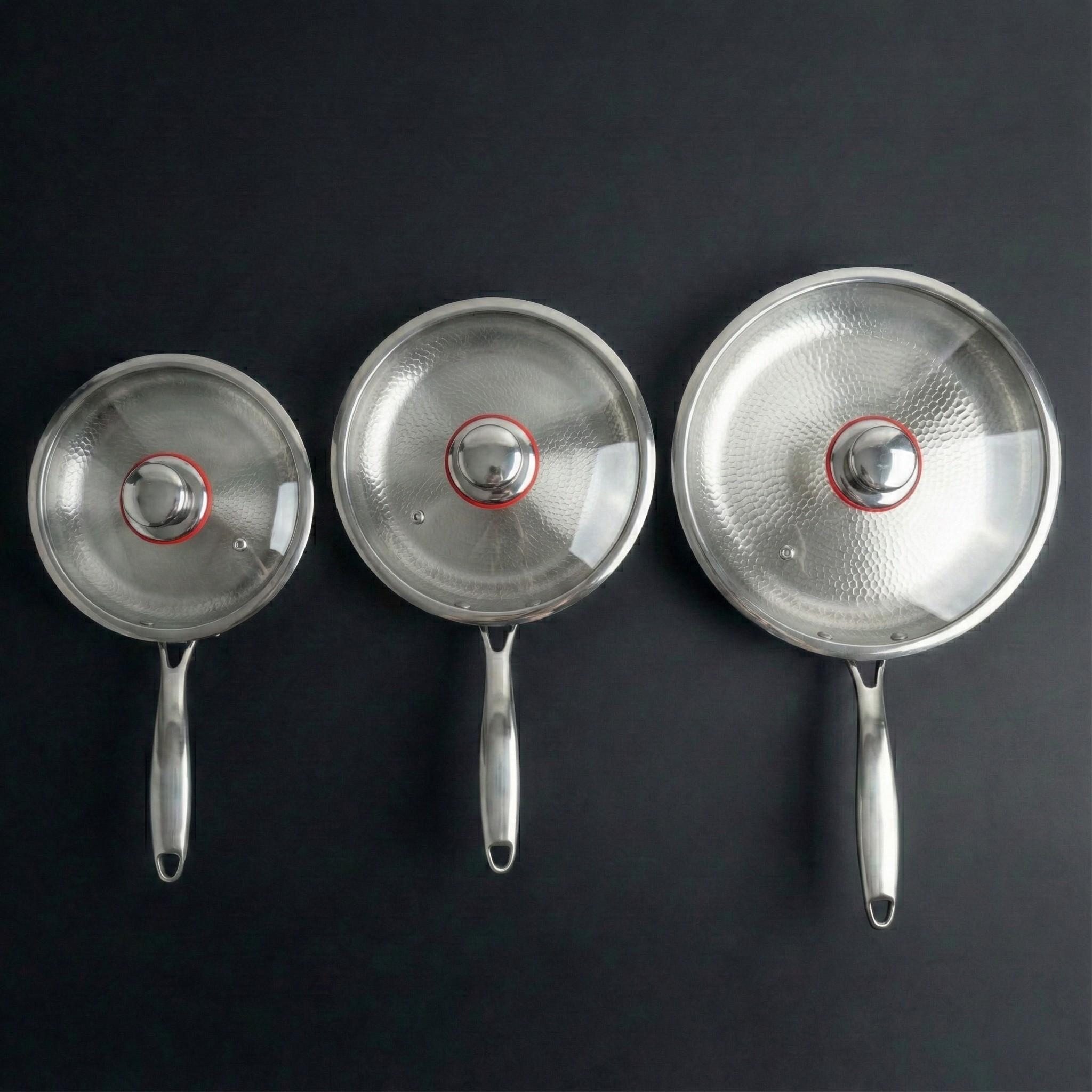 Hand-Hammered Titanium Pan - 3-piece set