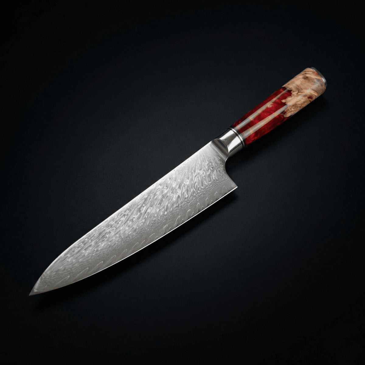 Japanese Damascus Shinku 6.9 inch santoku knife, Okura