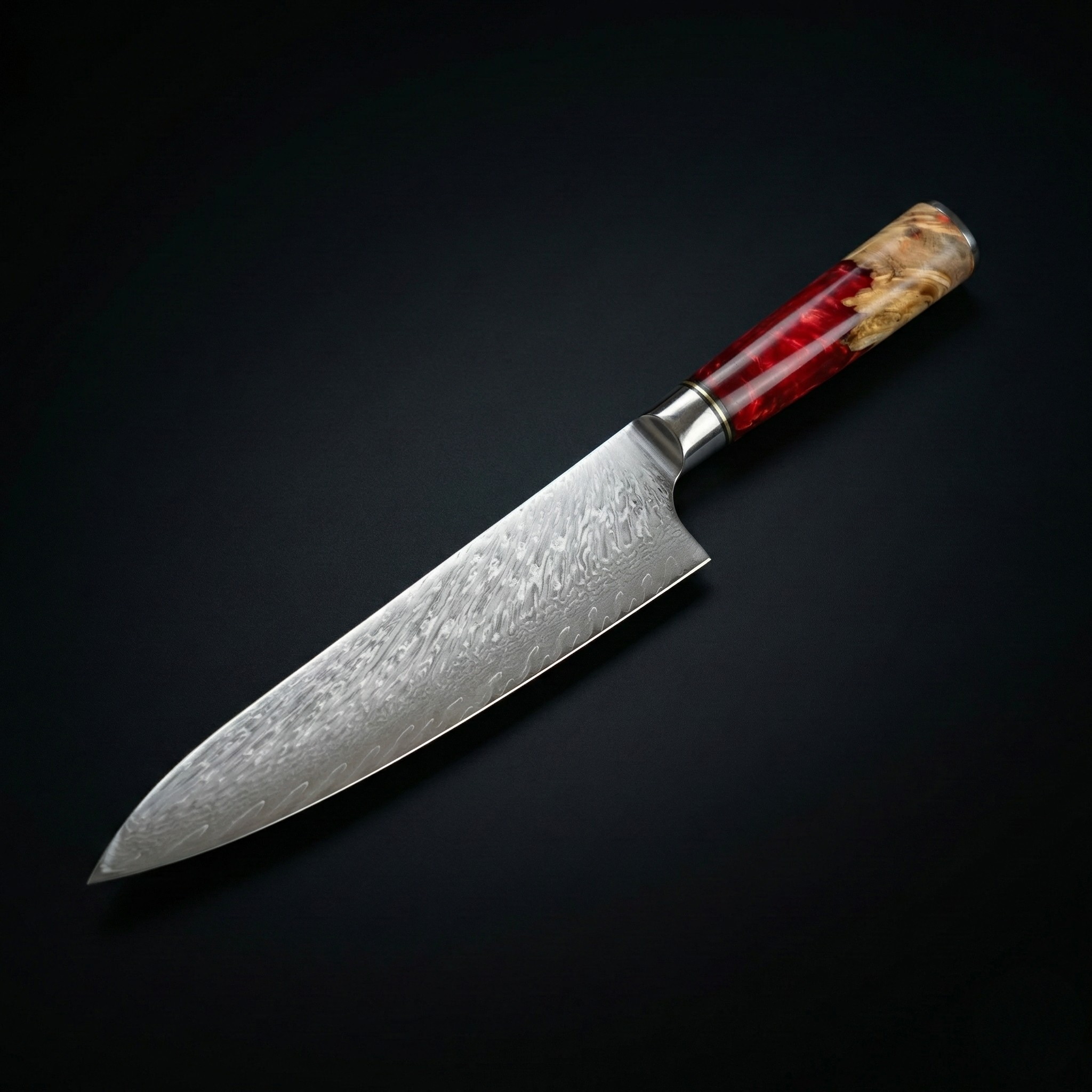 Japanese Damascus Shinku Santoku Knife – 6.9-Inch (17.6 cm) Precision Blade