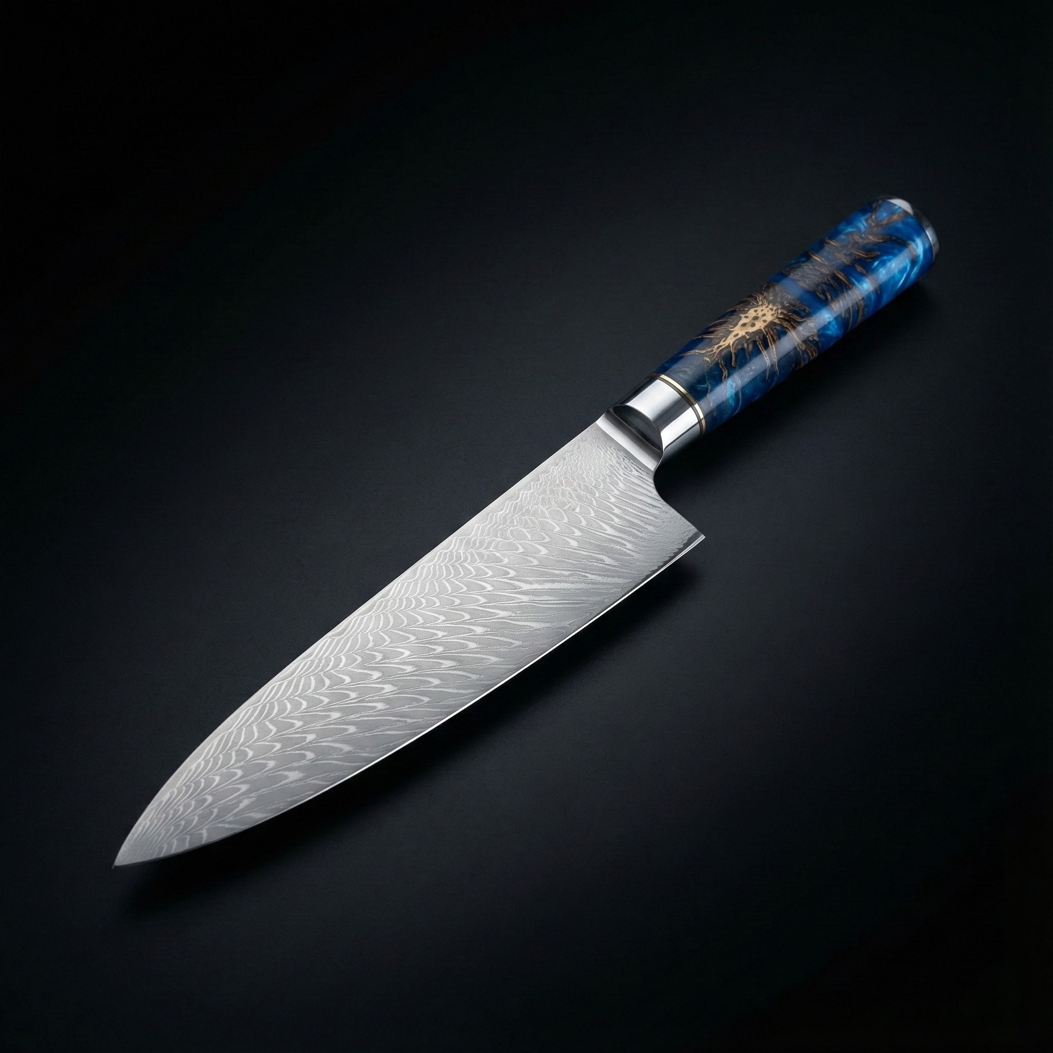 Japanese Hammered Damascus Chef’s Knife – 7.9 inch (20 cm) Precision Blade