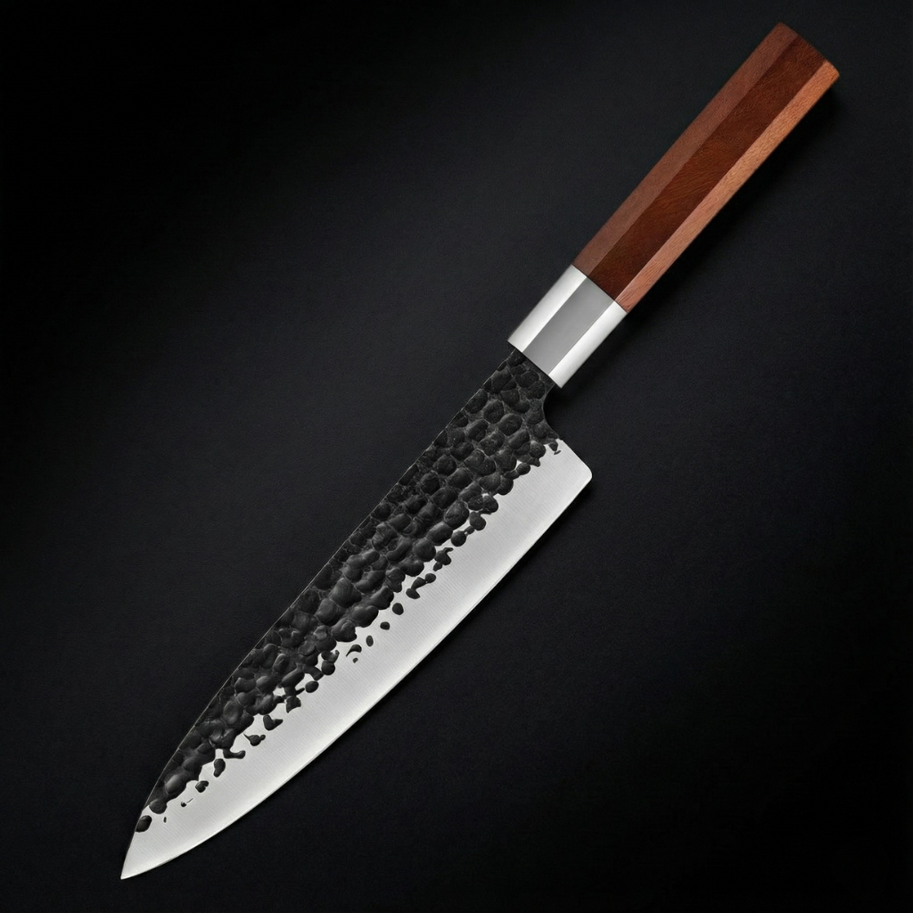 Japanese Hammered Stainless Steel Chef’s Knife – 7.3 inch (18.5 cm) Precision Blade