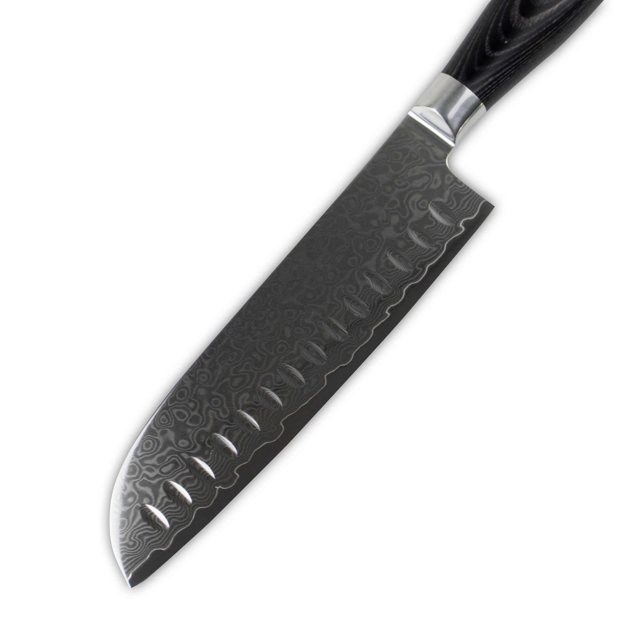 Japanese Damascus Santoku Knife – 7.1 inch (18 cm) Versatile Blade