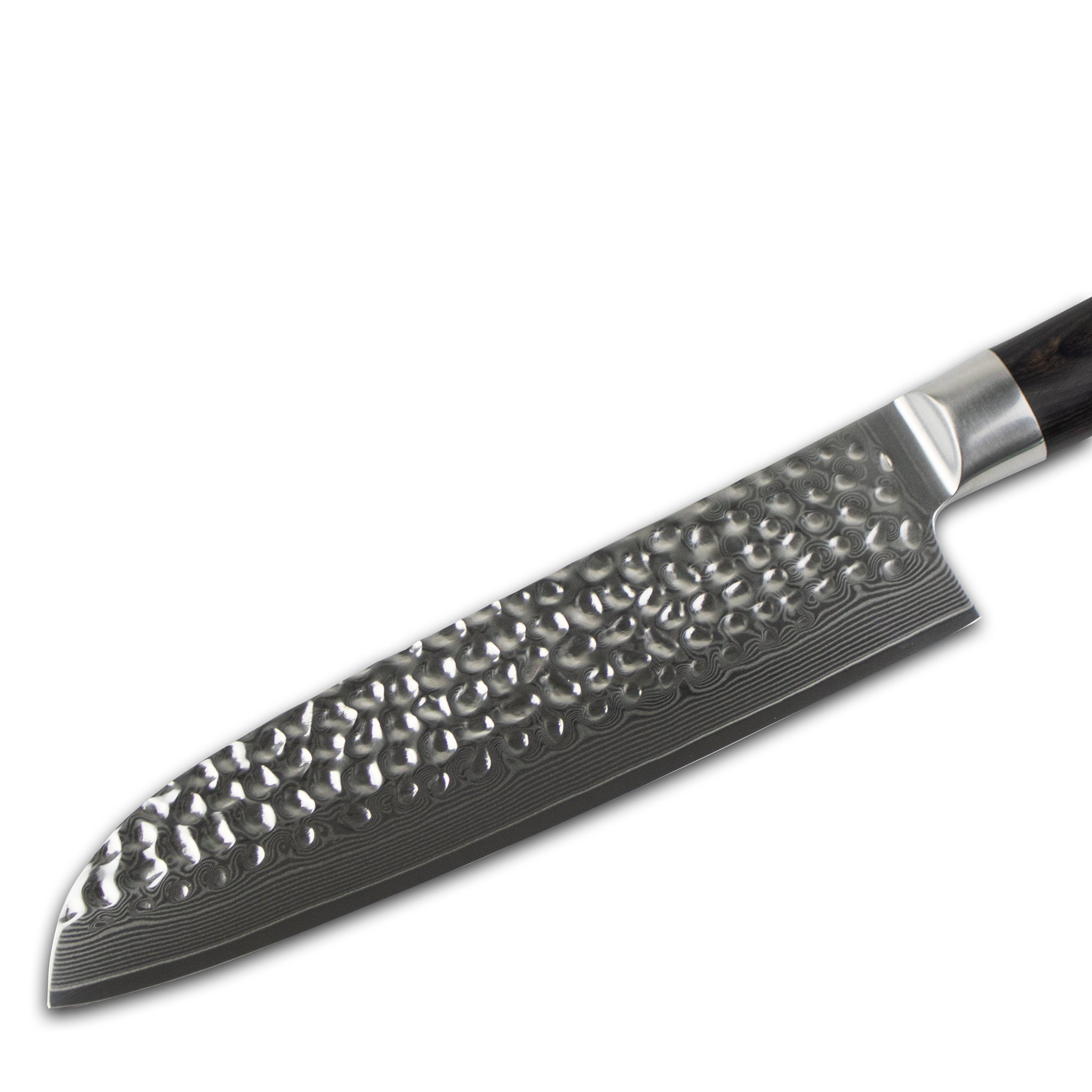 Japanese Hammered Damascus Santoku Knife – 7.1 inches (18 cm) Precision Blade