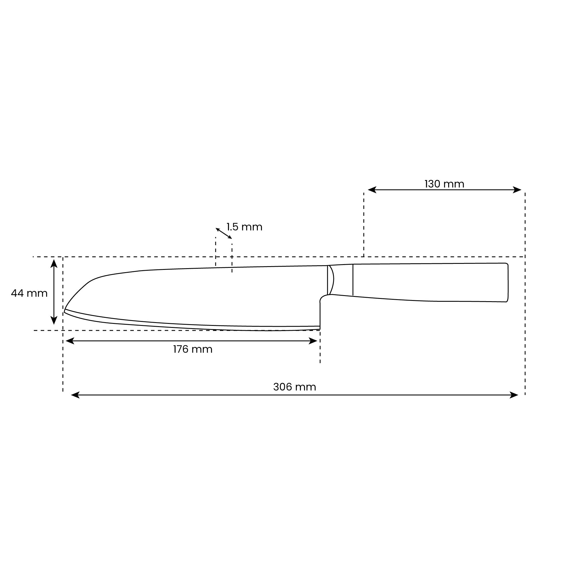 Japanese Hammered Damascus Santoku Knife – 7.1 inches (18 cm) Precision Blade