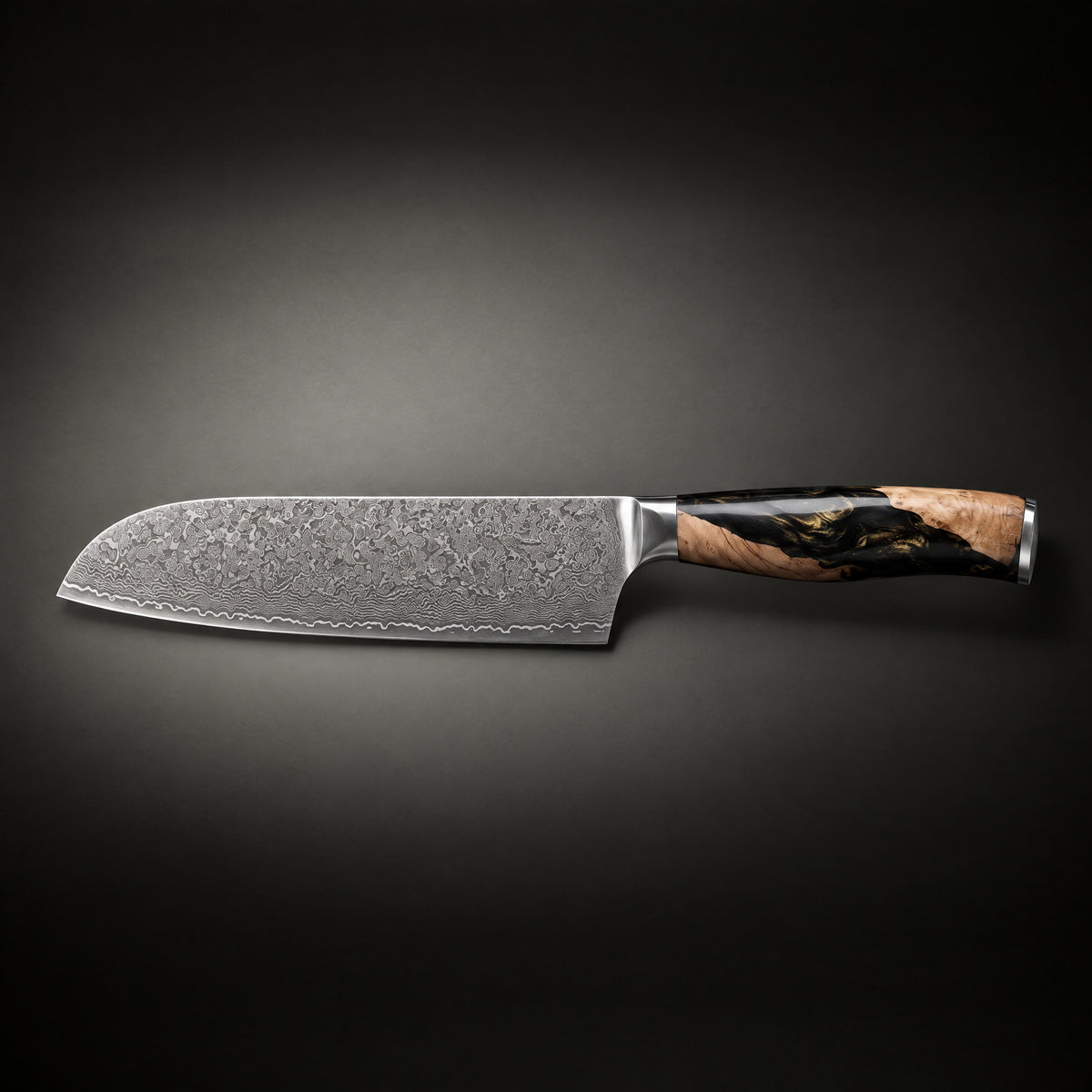 Tsukikage Santoku Knife, full side profile
