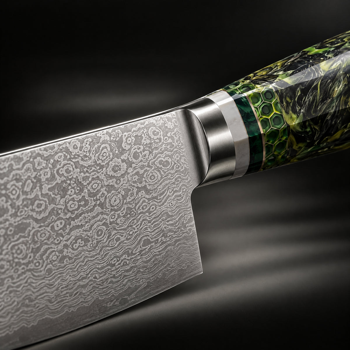 Close-up of the ibuki 5-inch santoku knife blade and handle