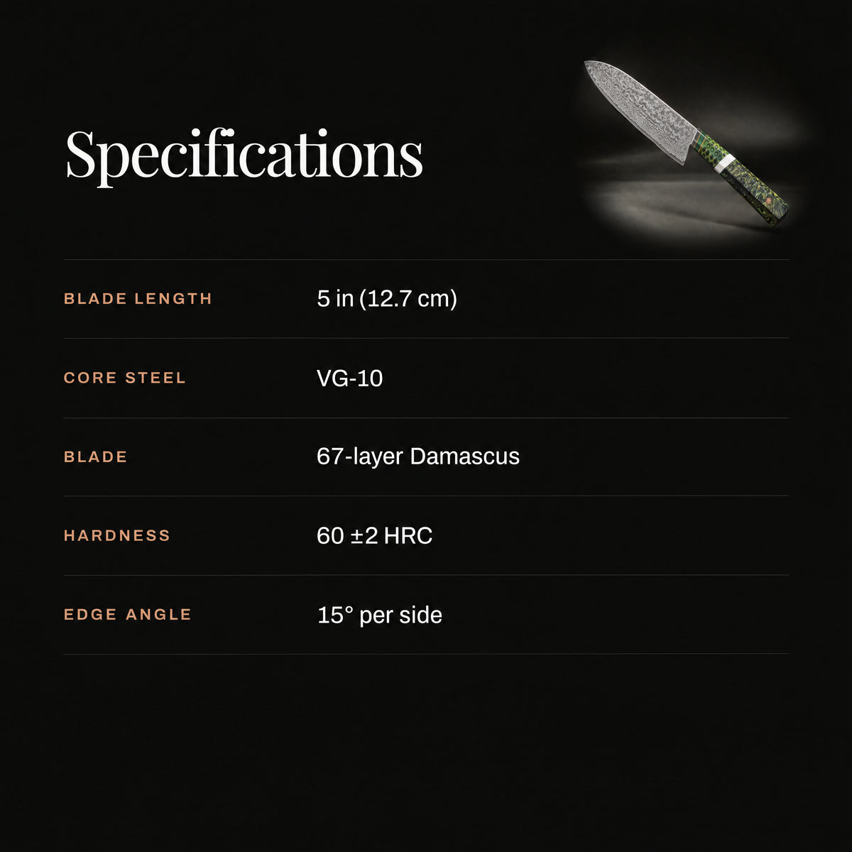 Ibuki 5-Inch Santoku Knife specifications