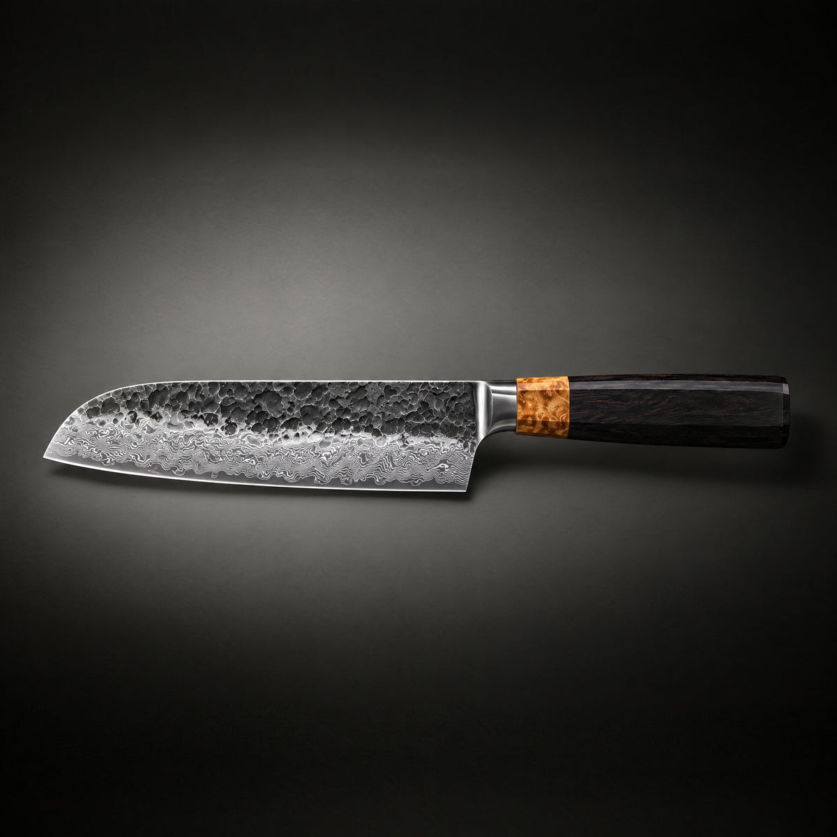 Genbu Santoku Knife, full side profile