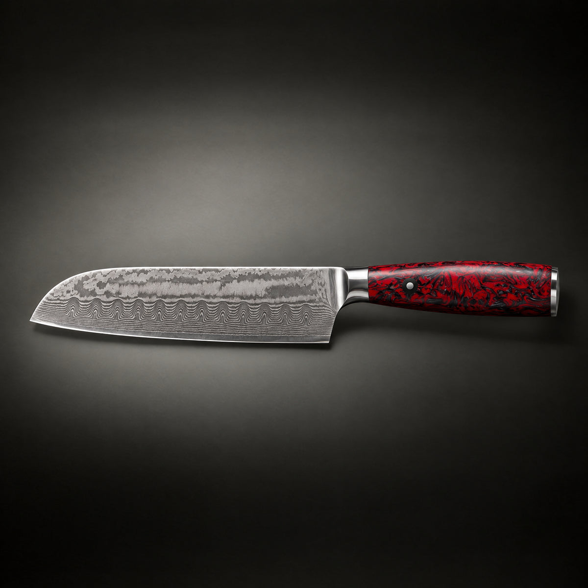 Kurenai Santoku Knife, full side profile