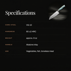 Ryujin Santoku Knife specifications
