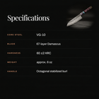Retsu Santoku Knife specifications