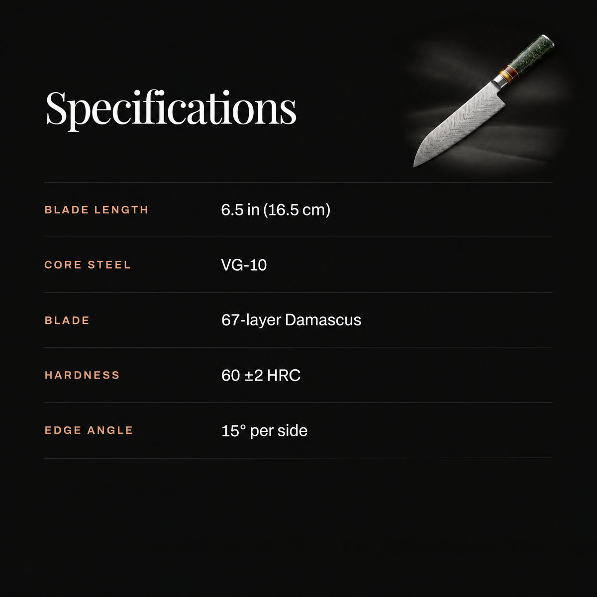 Daigo Santoku Knife specifications