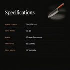Hagane 7-Inch Santoku Knife specifications
