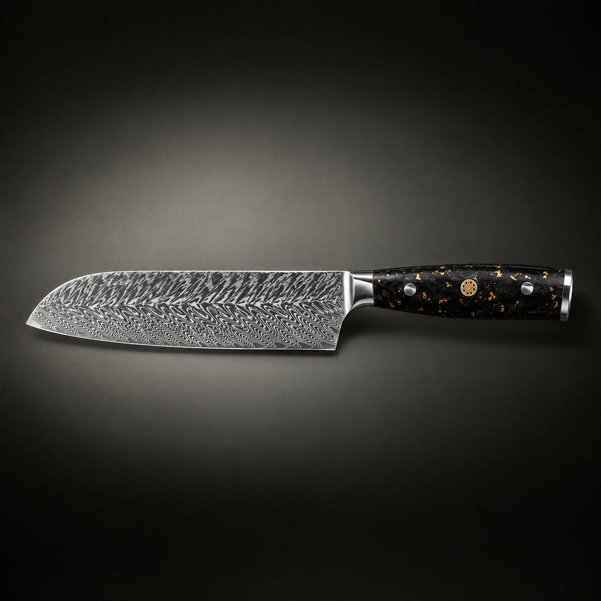 Kogane Santoku Knife, full side profile