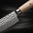 Close-up of the takumi santoku knife blade and handle