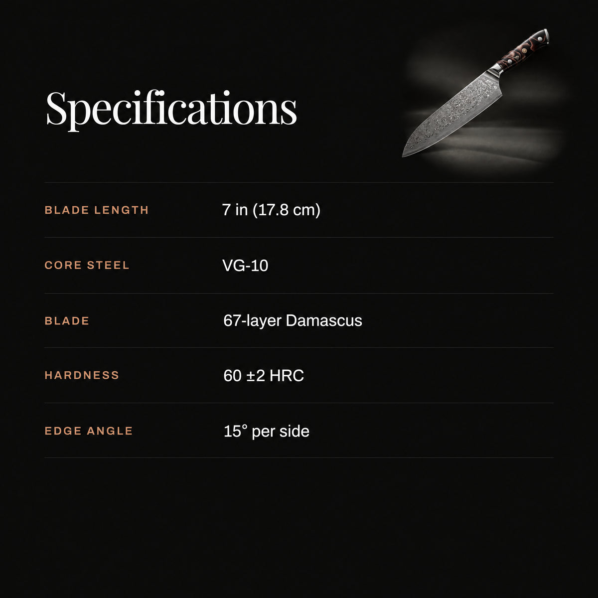 Kongo Santoku Knife specifications