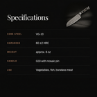 Guren Santoku Knife specifications