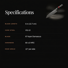 Shingen 5-Inch Santoku Knife specifications