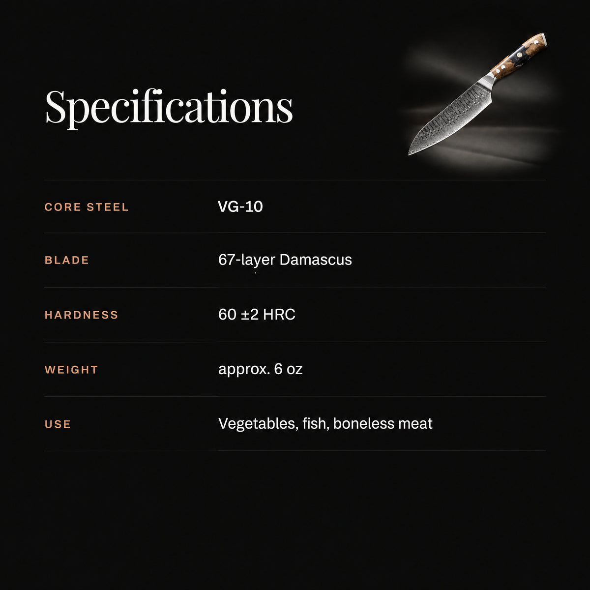 Haku Santoku Knife specifications