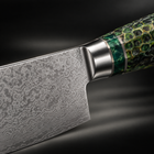 Close-up of the ibuki gyuto chef knife blade and handle