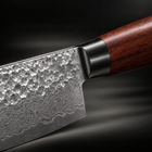 Close-up of the akitsu gyuto chef knife blade and handle