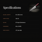 Kurenai Gyuto Chef Knife specifications