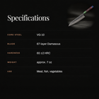 Retsu Gyuto Chef Knife specifications