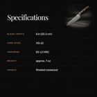 Musashi Gyuto Chef Knife specifications